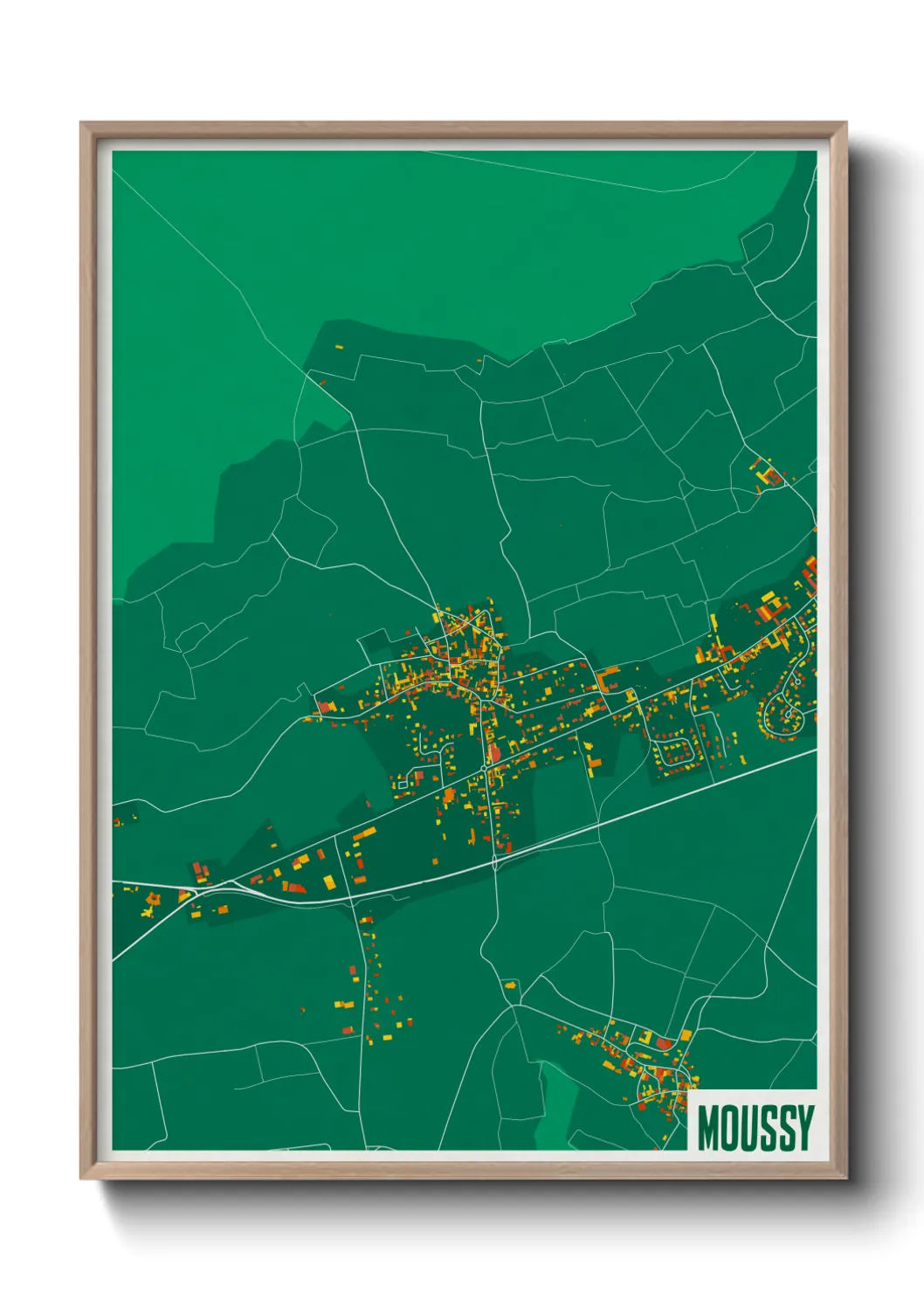 Une affiche de carte sur Moussy