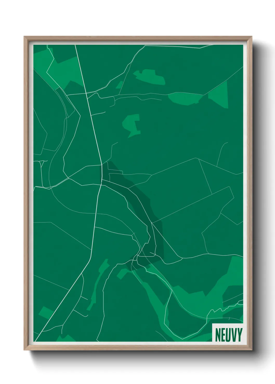 Une affiche de carte sur Neuvy