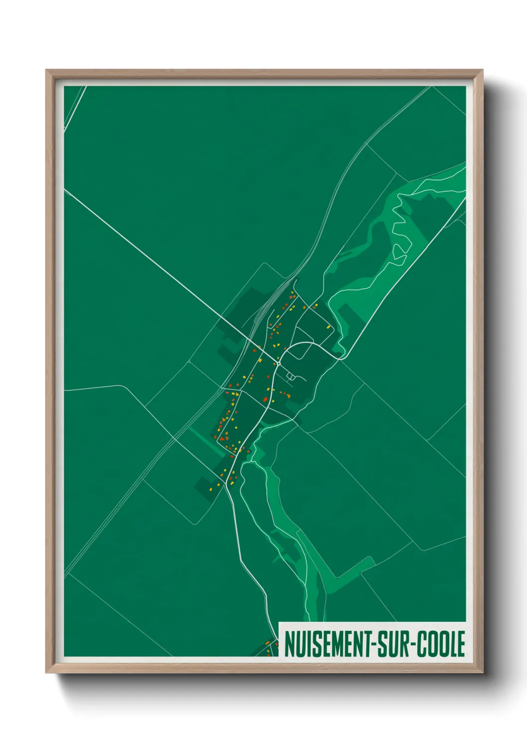 Une affiche de carte sur Nuisement-sur-Coole