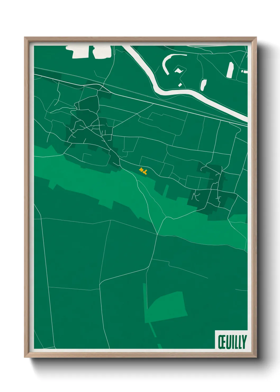 Une affiche de carte sur Œuilly