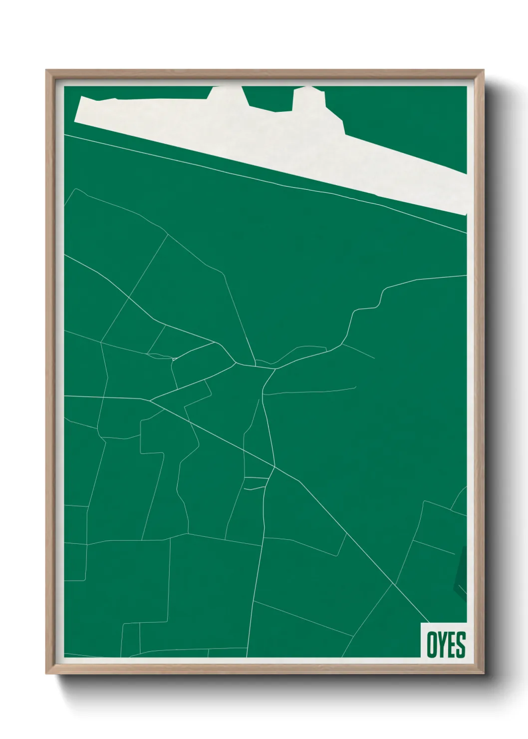 Une affiche de carte sur Oyes