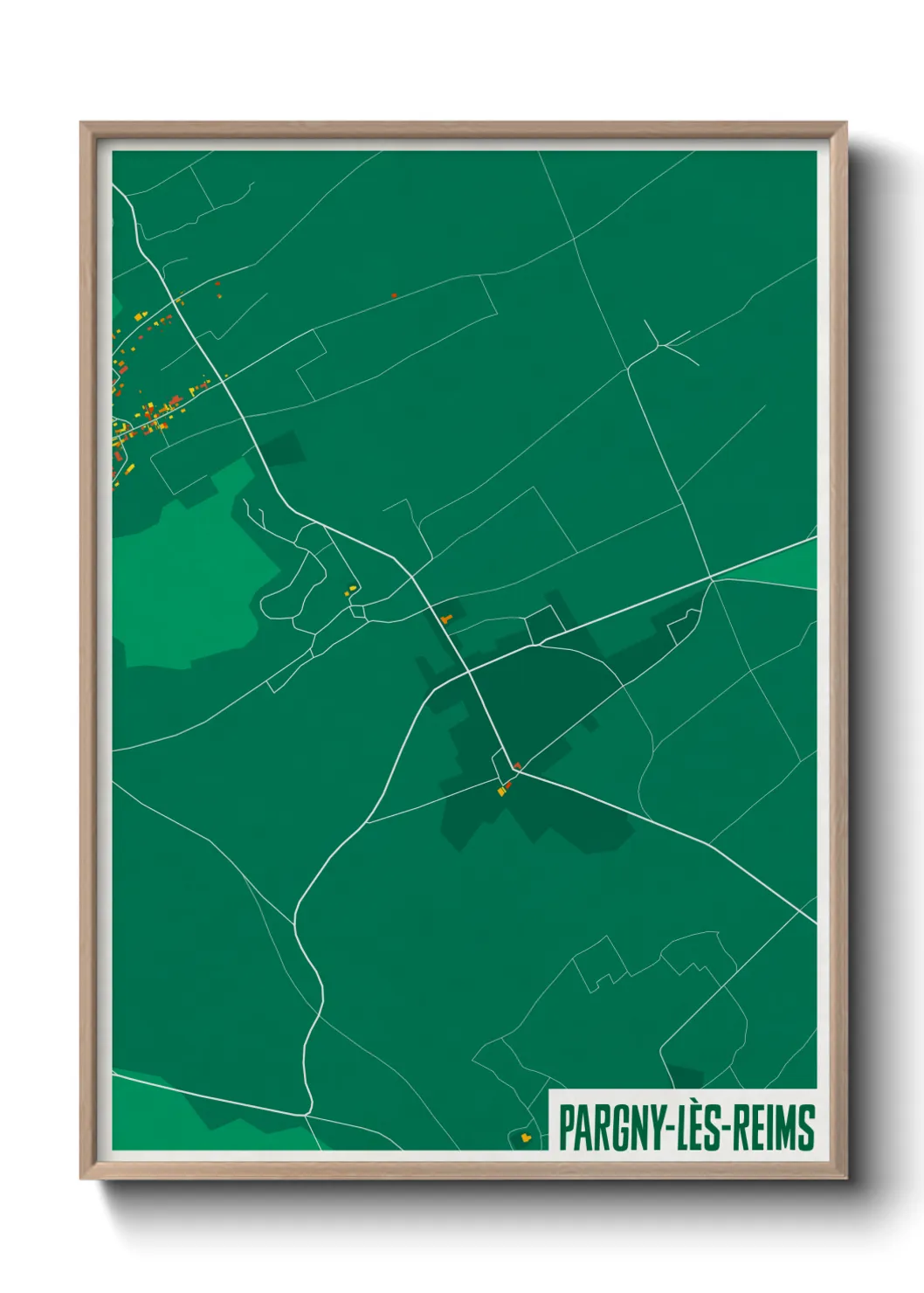 Une affiche de carte sur Pargny-lès-Reims