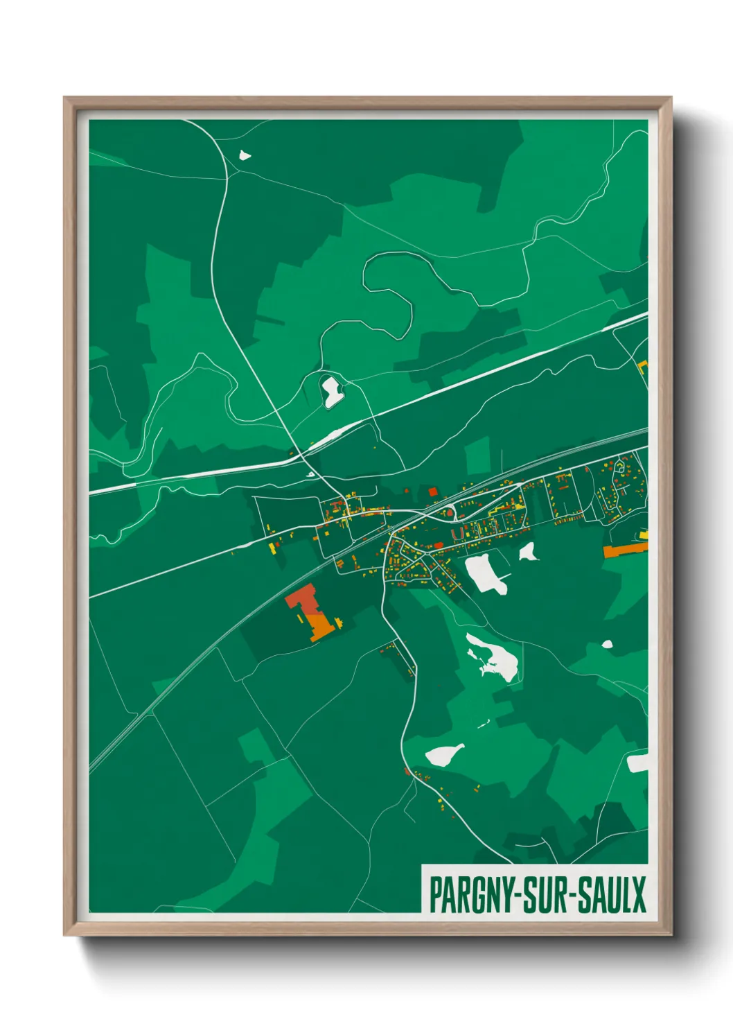 Une affiche de carte sur Pargny-sur-Saulx
