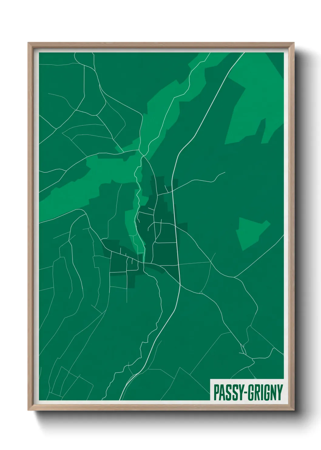 Une affiche de carte sur Passy-Grigny