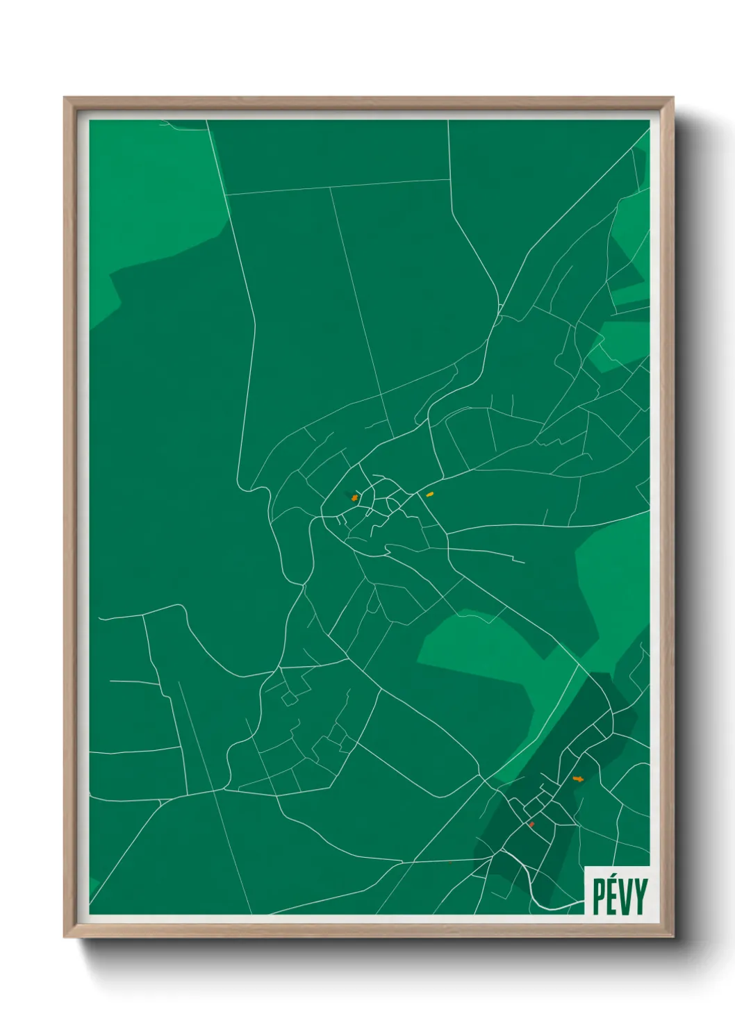 Une affiche de carte sur Pévy