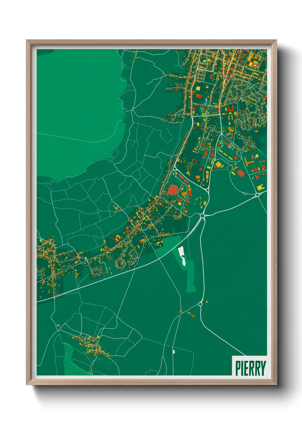 Une affiche de carte sur Pierry