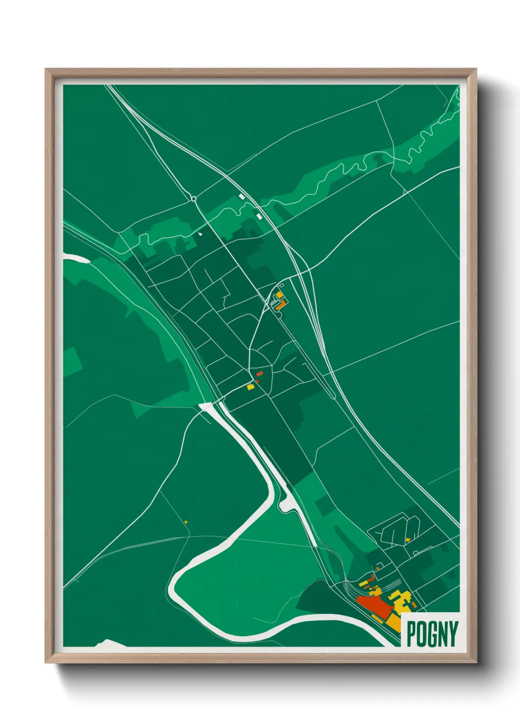 Une affiche de carte sur Pogny