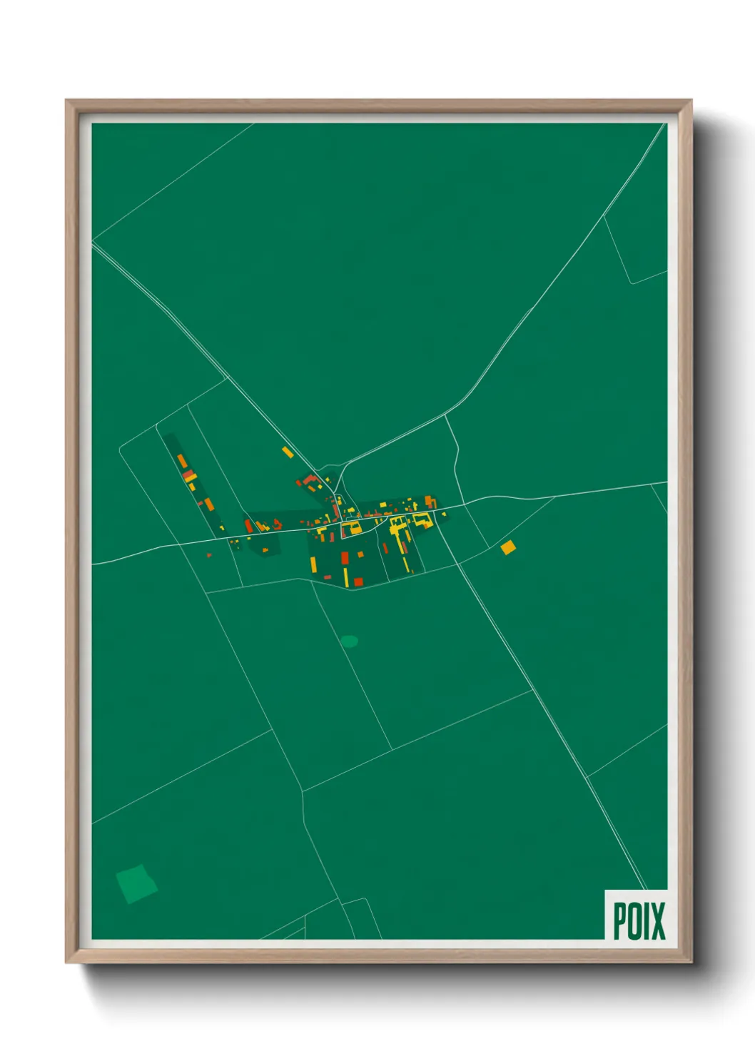 Une affiche de carte sur Poix