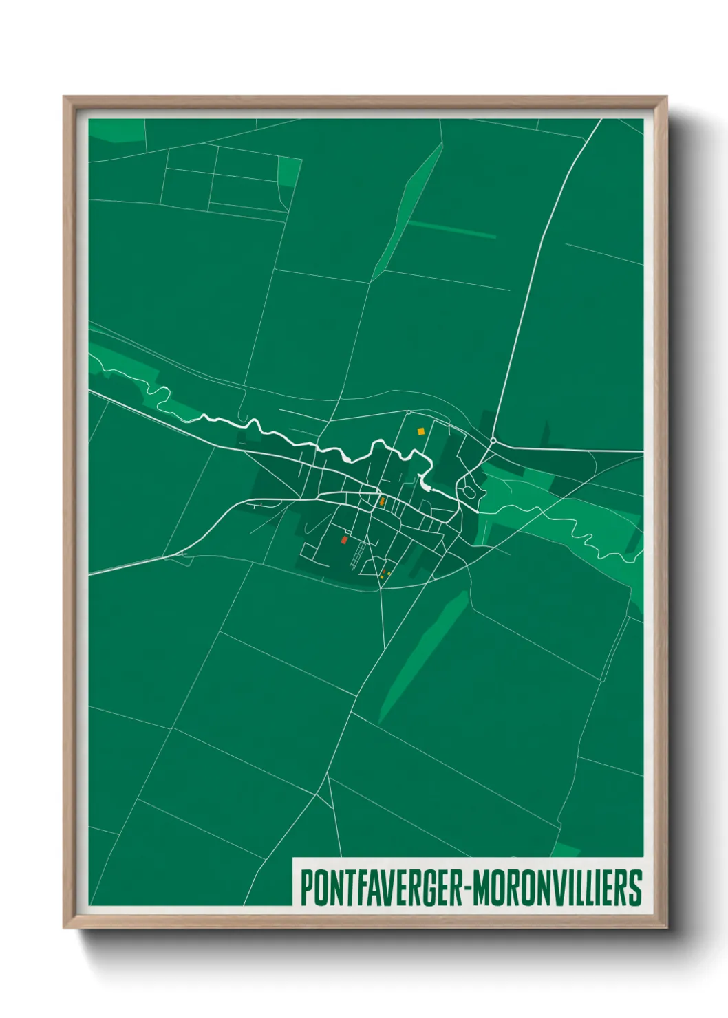 Une affiche de carte sur Pontfaverger-Moronvilliers