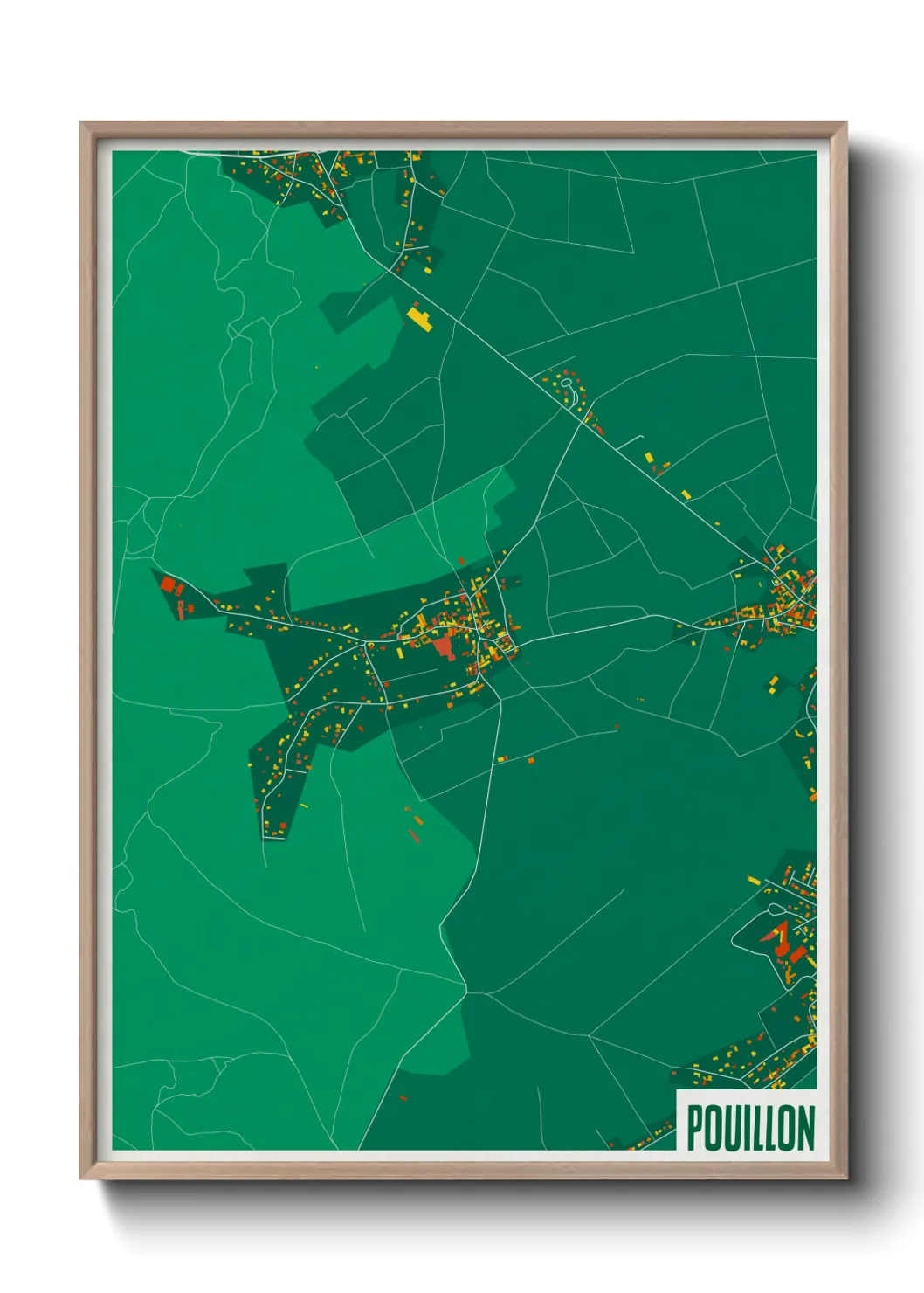 Une affiche de carte sur Pouillon