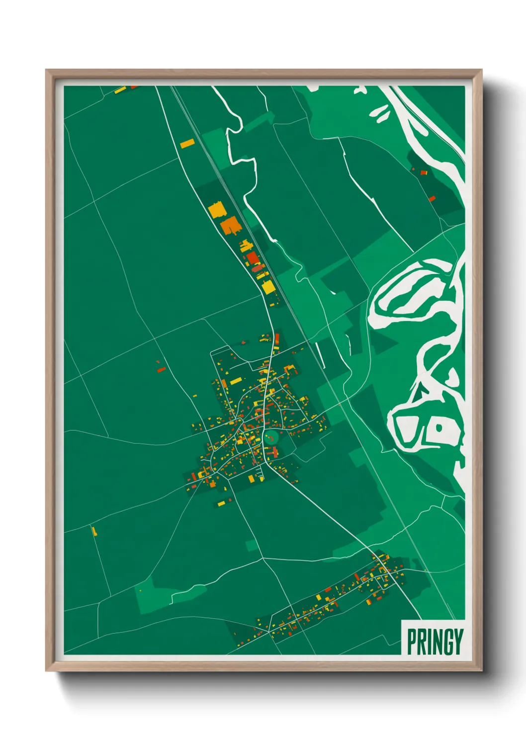 Une affiche de carte sur Pringy
