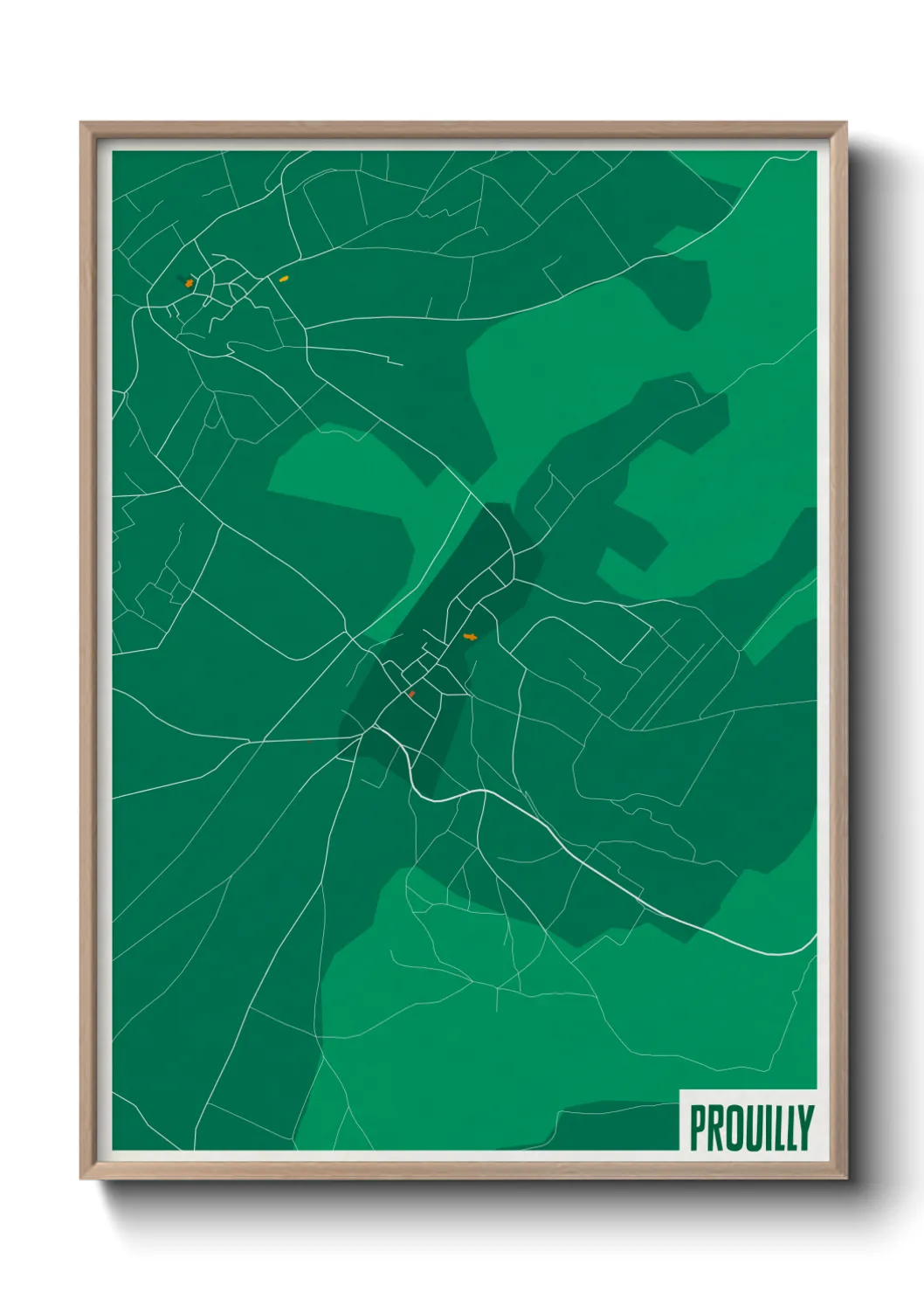 Une affiche de carte sur Prouilly