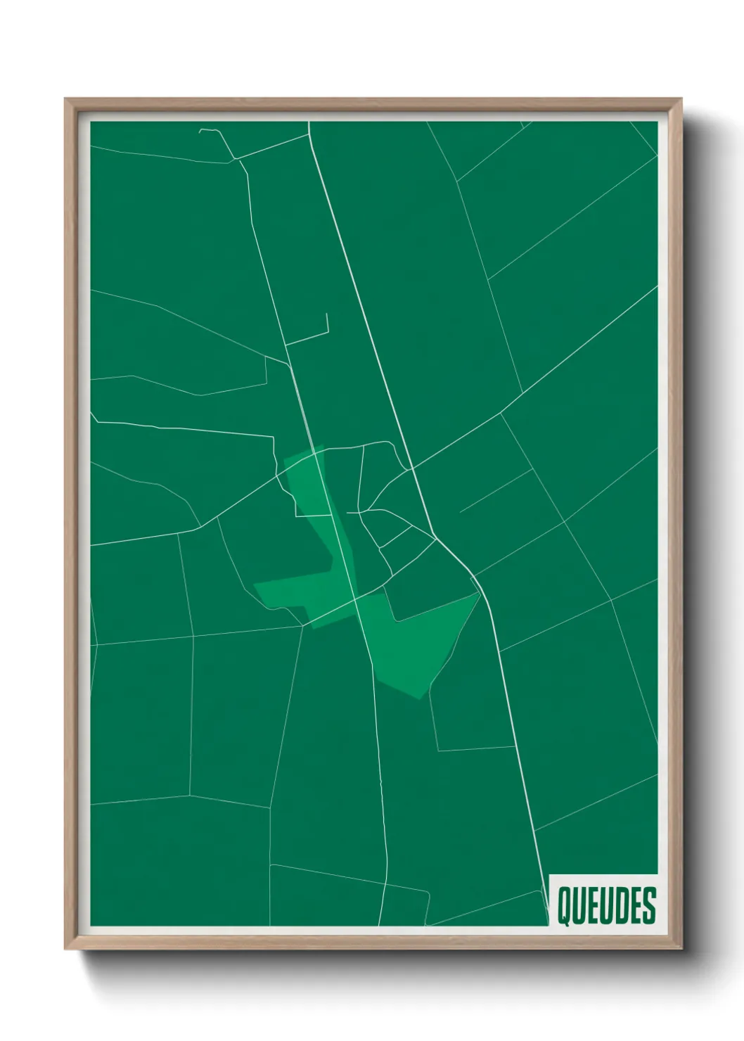 Une affiche de carte sur Queudes