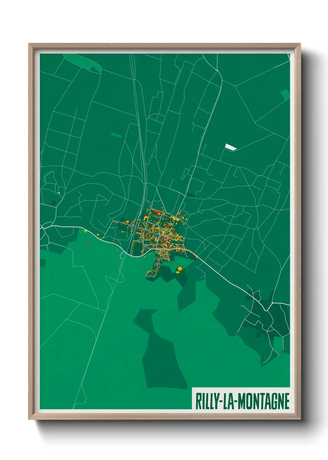 Une affiche de carte sur Rilly-la-Montagne