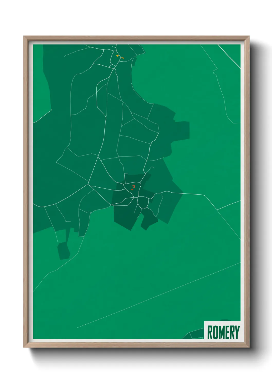Une affiche de carte sur Romery