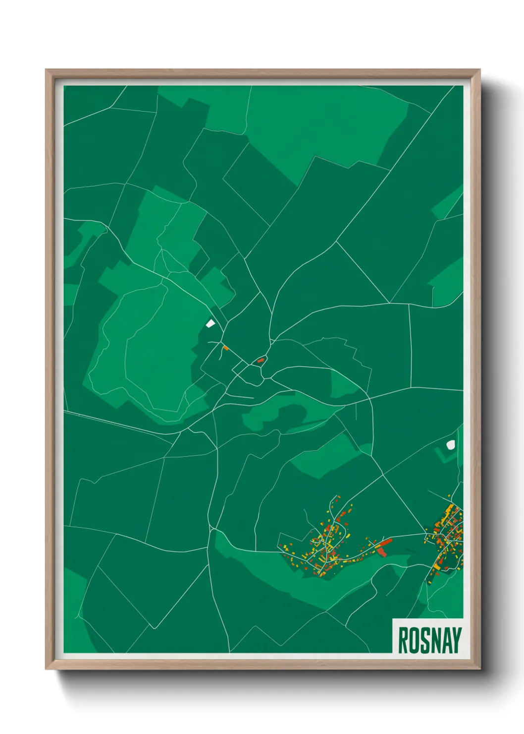Une affiche de carte sur Rosnay