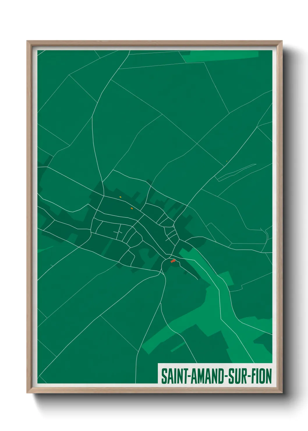 Une affiche de carte sur Saint-Amand-sur-Fion