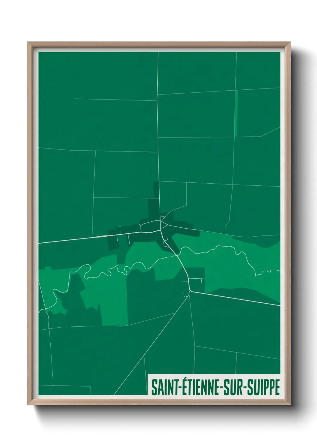 Une affiche de carte sur Saint-Étienne-sur-Suippe