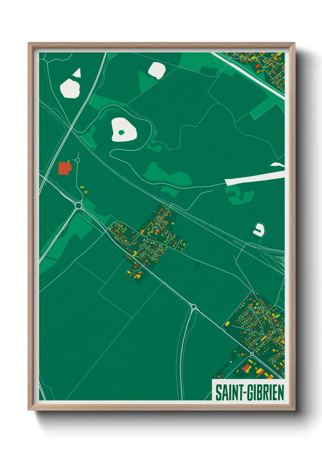 Une affiche de carte sur Saint-Gibrien