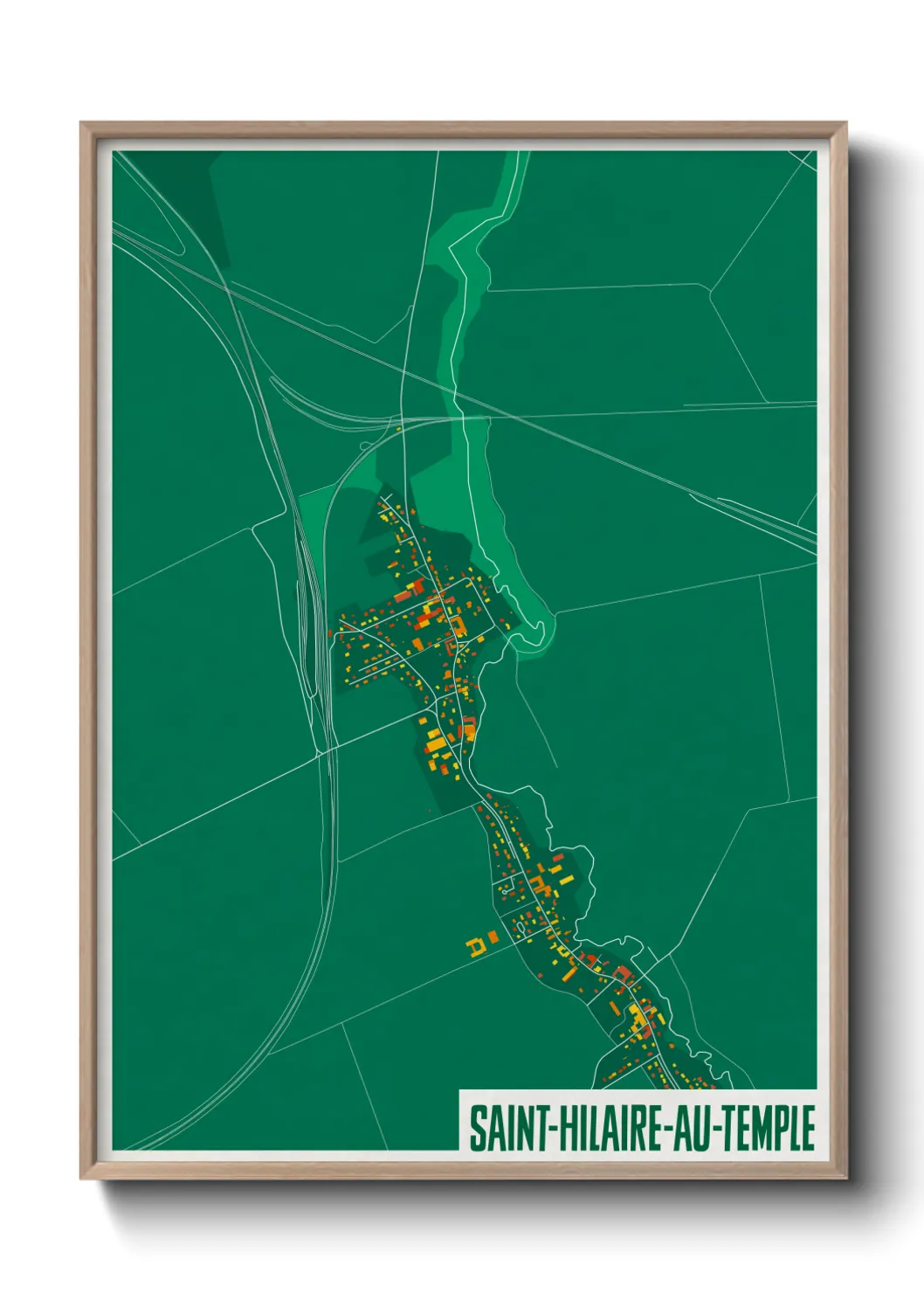 Une affiche de carte sur Saint-Hilaire-au-Temple