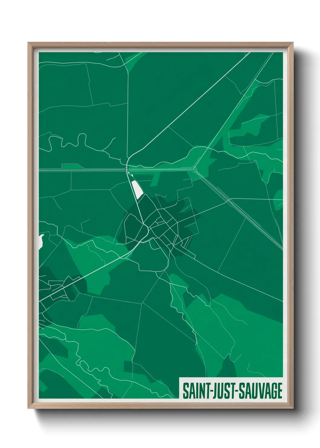 Une affiche de carte sur Saint-Just-Sauvage