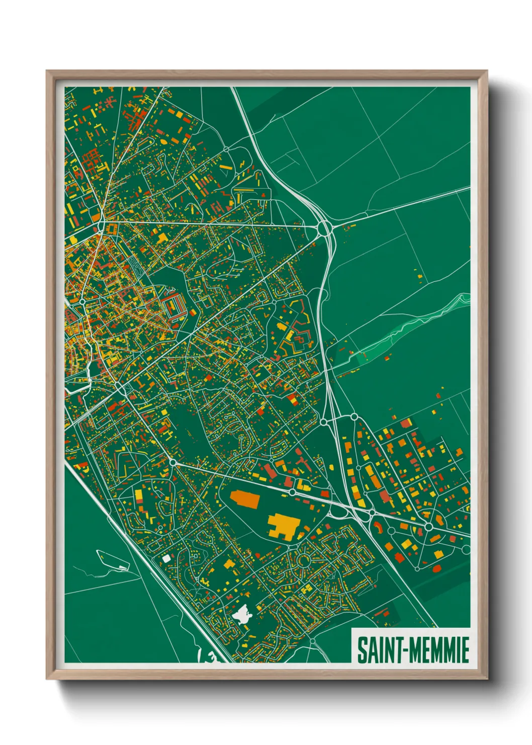 Une affiche de carte sur Saint-Memmie