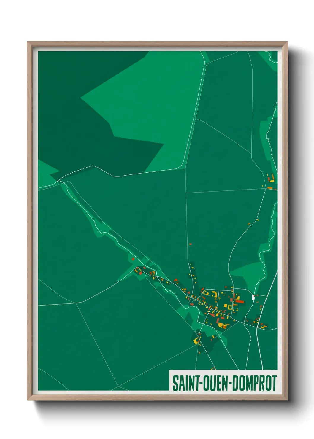 Une affiche de carte sur Saint-Ouen-Domprot