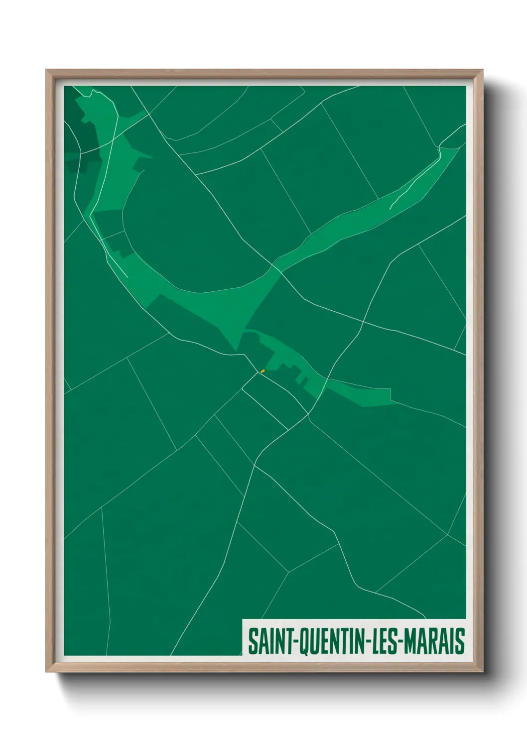 Une affiche de carte sur Saint-Quentin-les-Marais