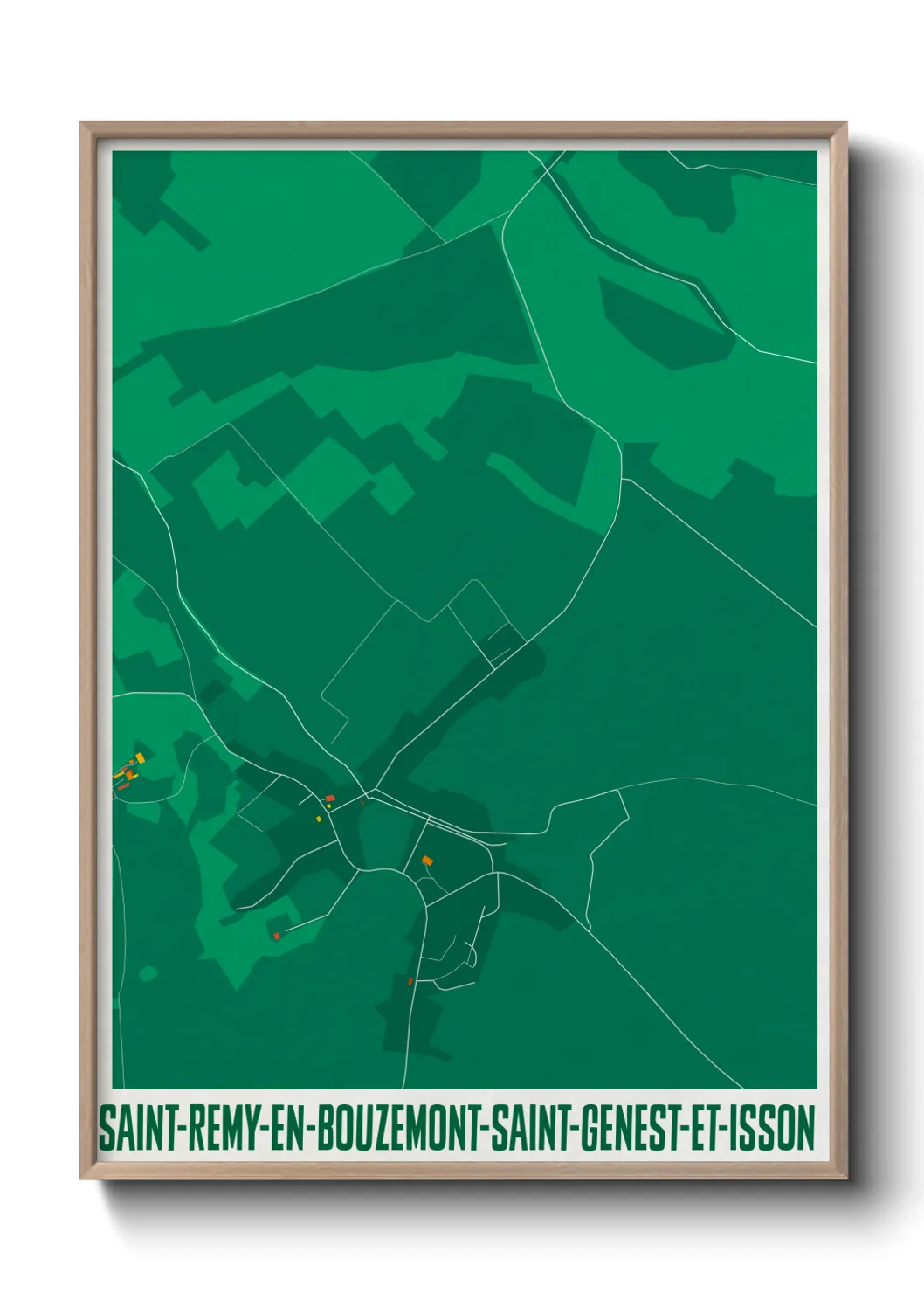Une affiche de carte sur Saint-Remy-en-Bouzemont-Saint-Genest-et-Isson