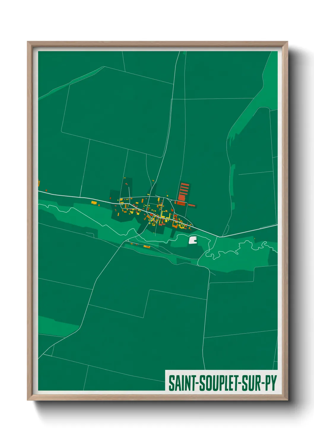 Une affiche de carte sur Saint-Souplet-sur-Py