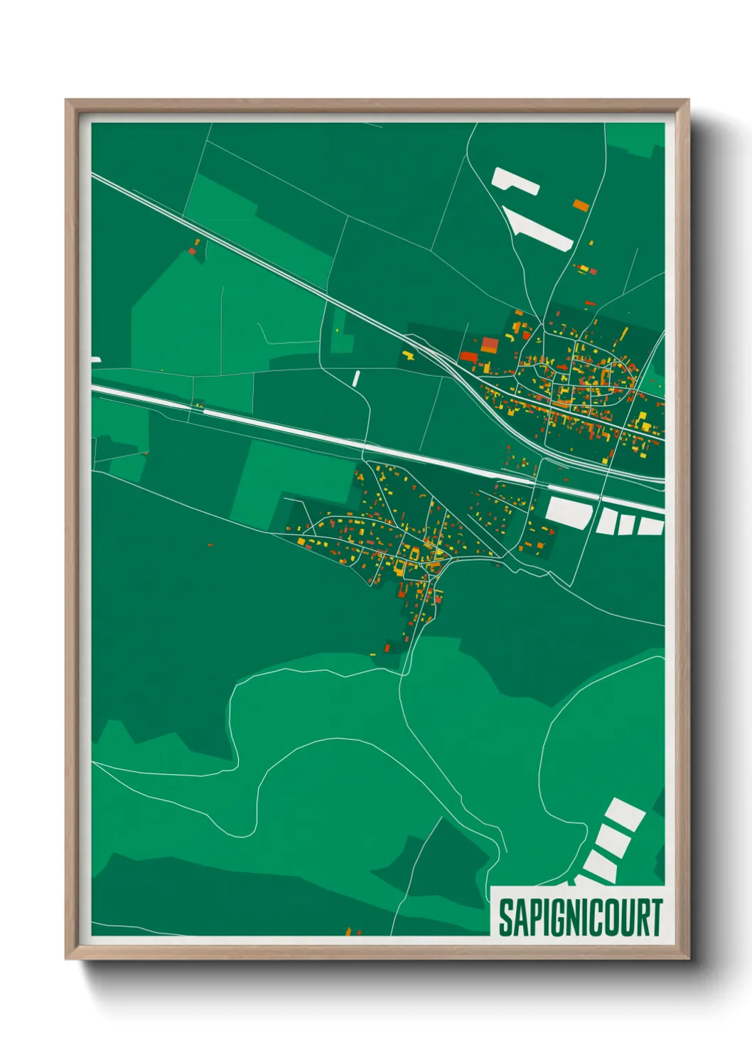 Une affiche de carte sur Sapignicourt
