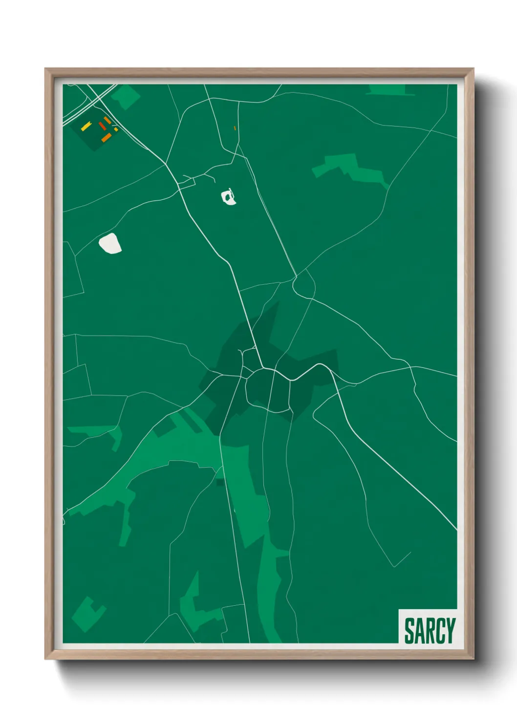 Une affiche de carte sur Sarcy