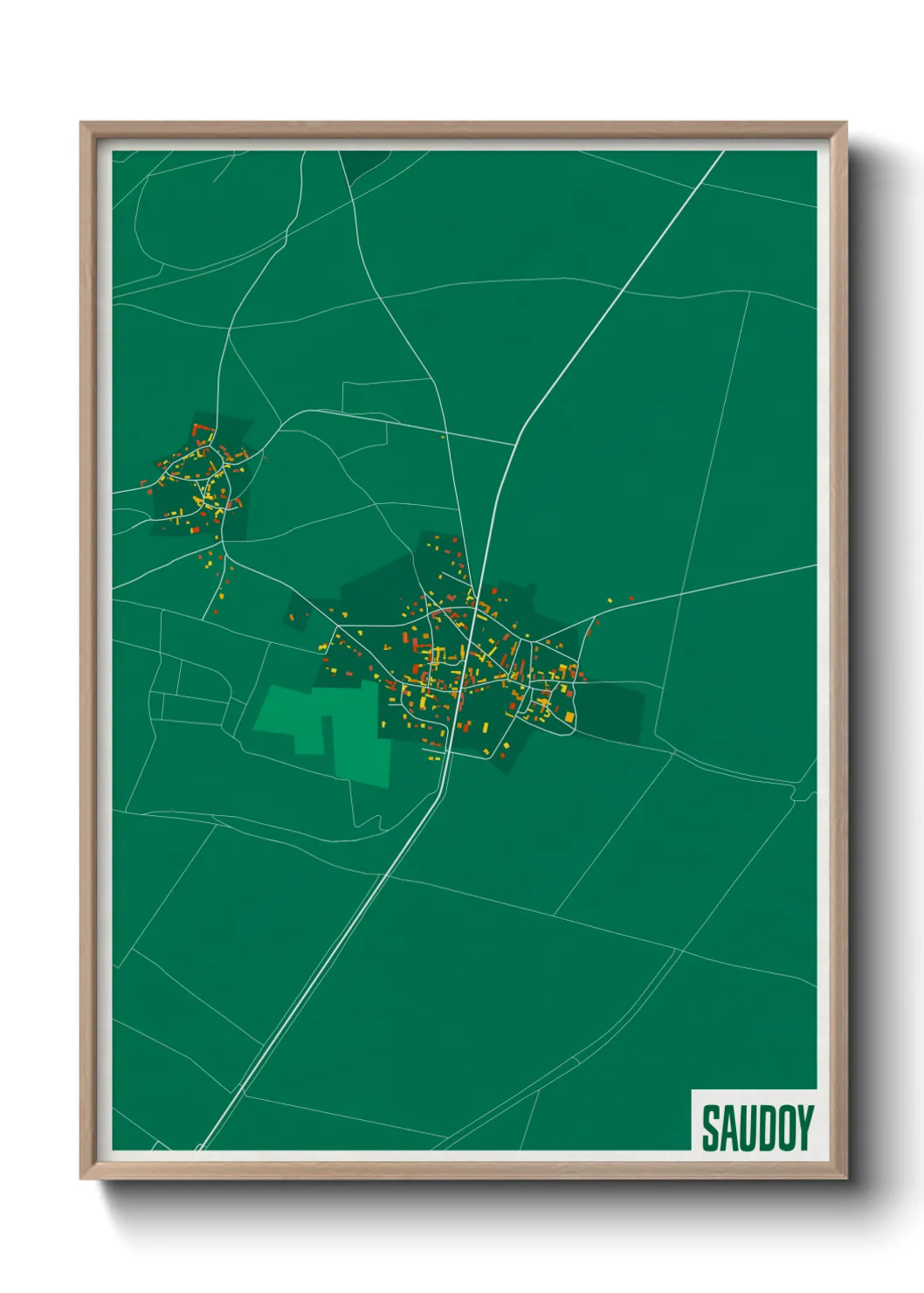 Une affiche de carte sur Saudoy