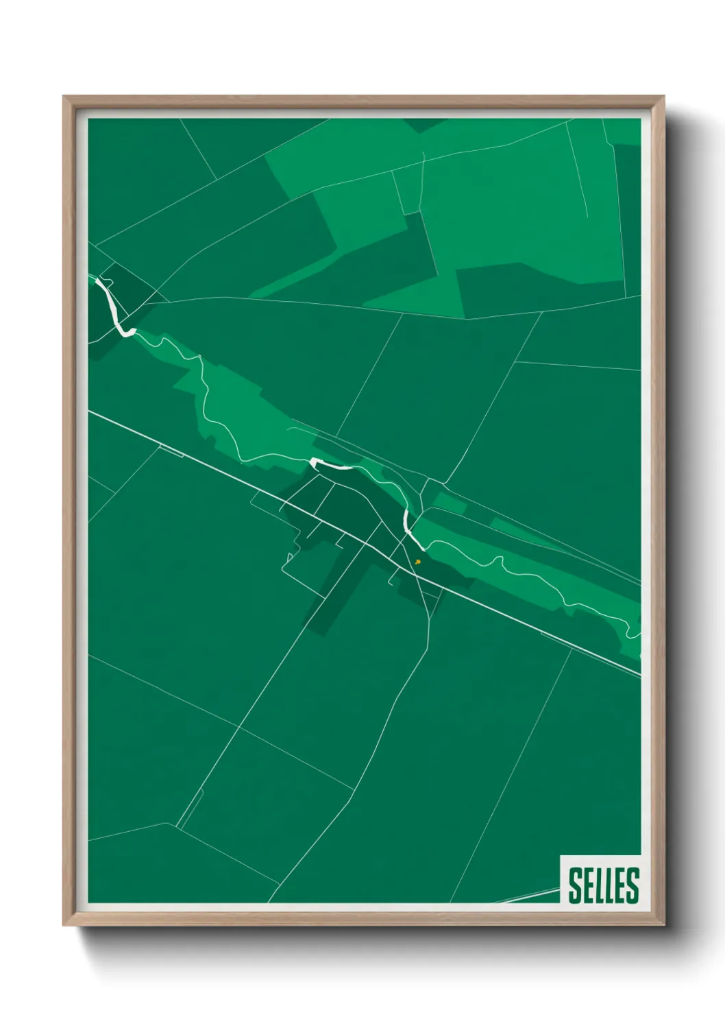 Une affiche de carte sur Selles