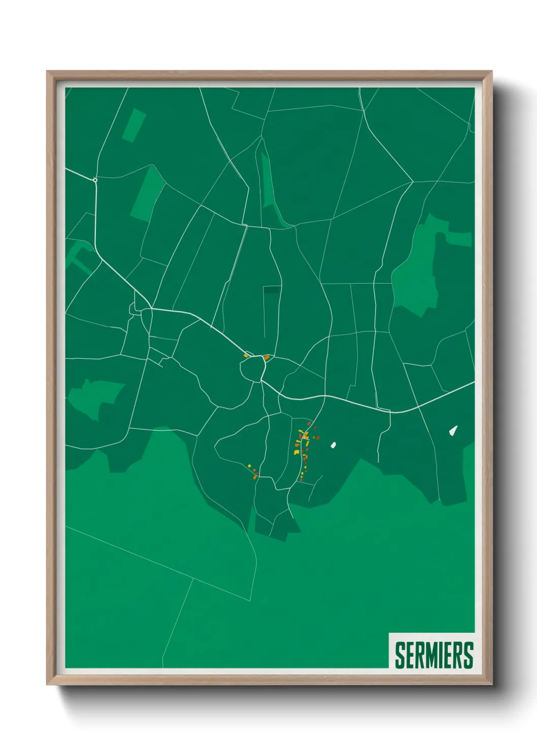 Une affiche de carte sur Sermiers