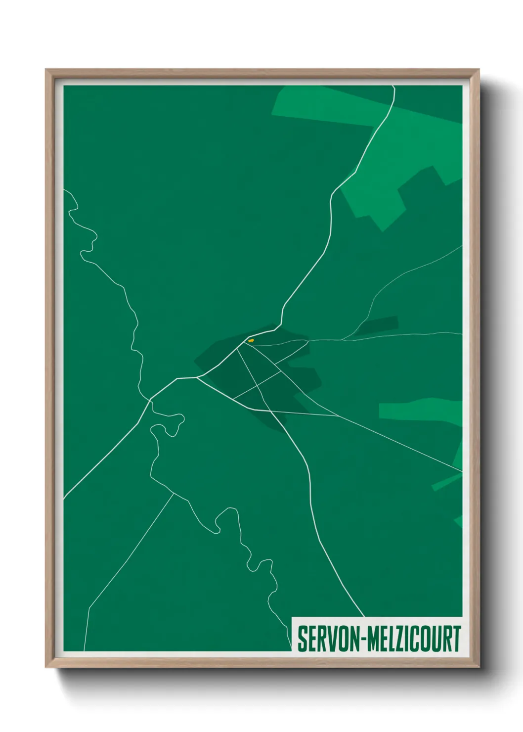 Une affiche de carte sur Servon-Melzicourt