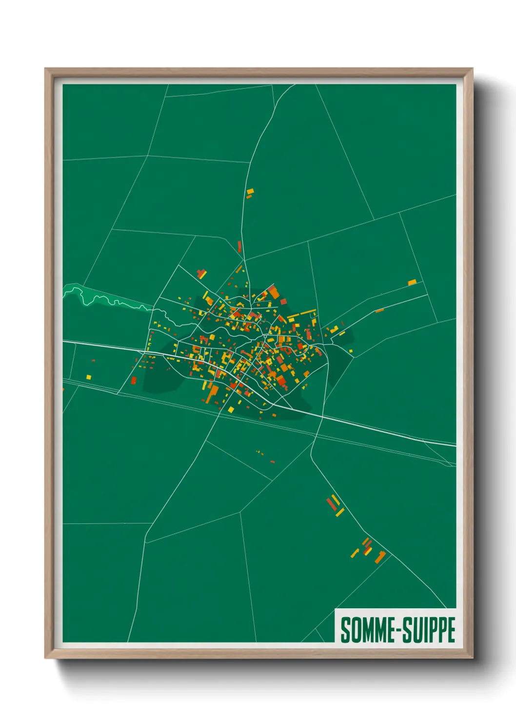 Une affiche de carte sur Somme-Suippe