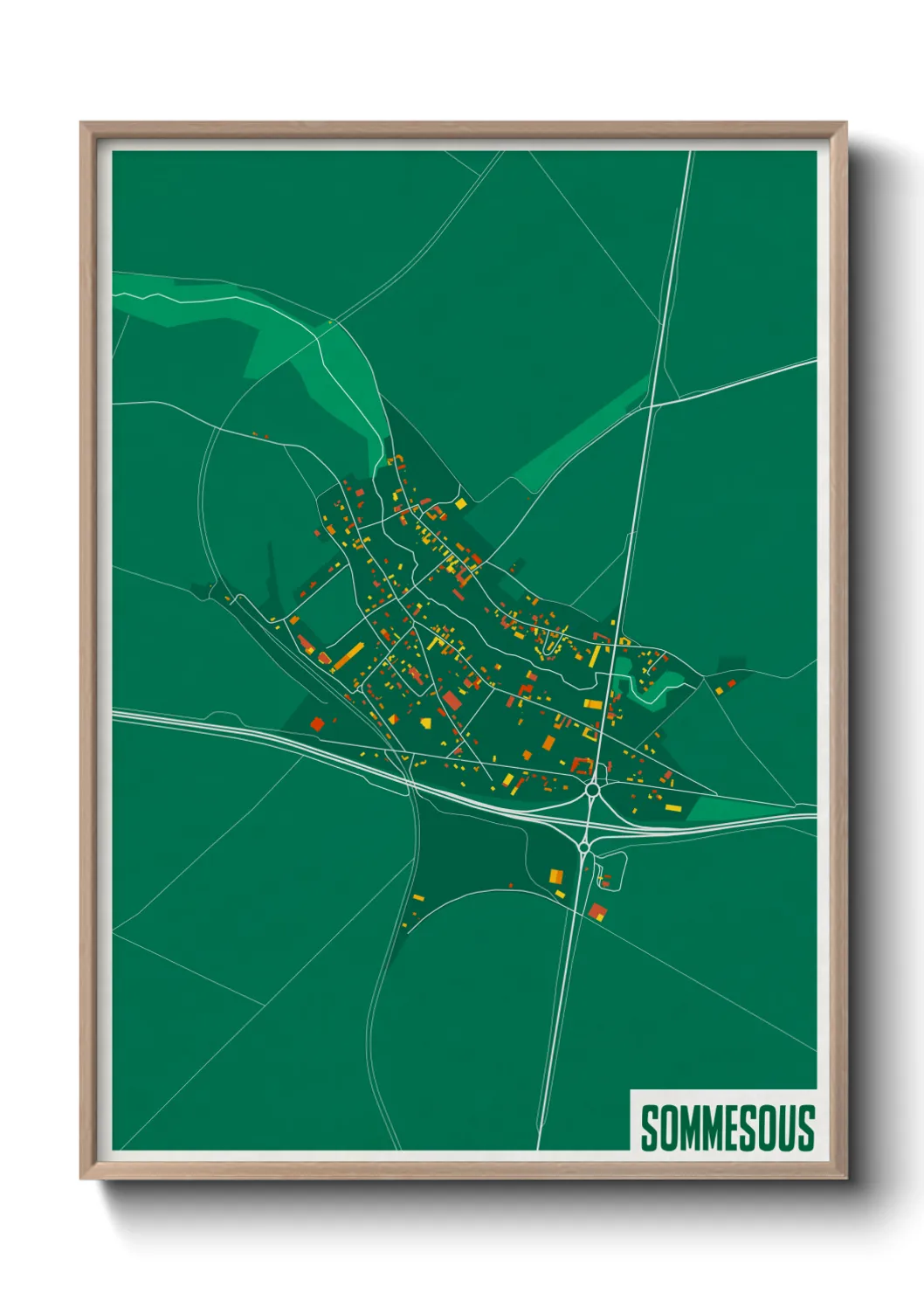 Une affiche de carte sur Sommesous