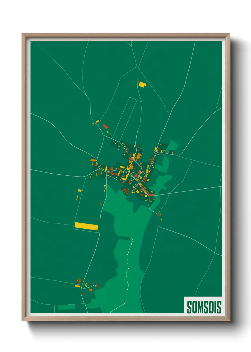 Une affiche de carte sur Somsois