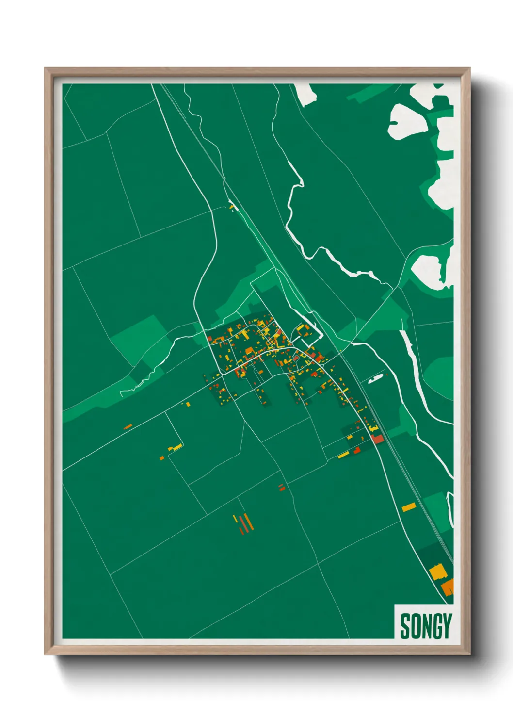 Une affiche de carte sur Songy