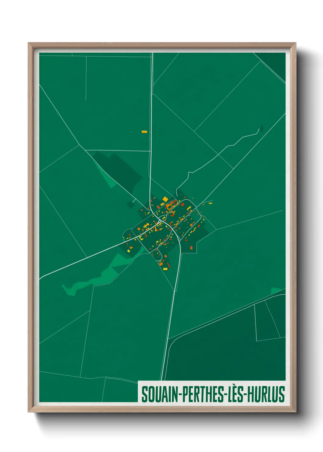 Une affiche de carte sur Souain-Perthes-lès-Hurlus