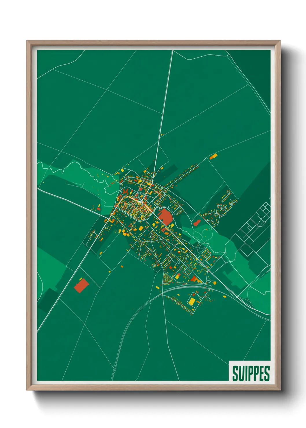 Une affiche de carte sur Suippes