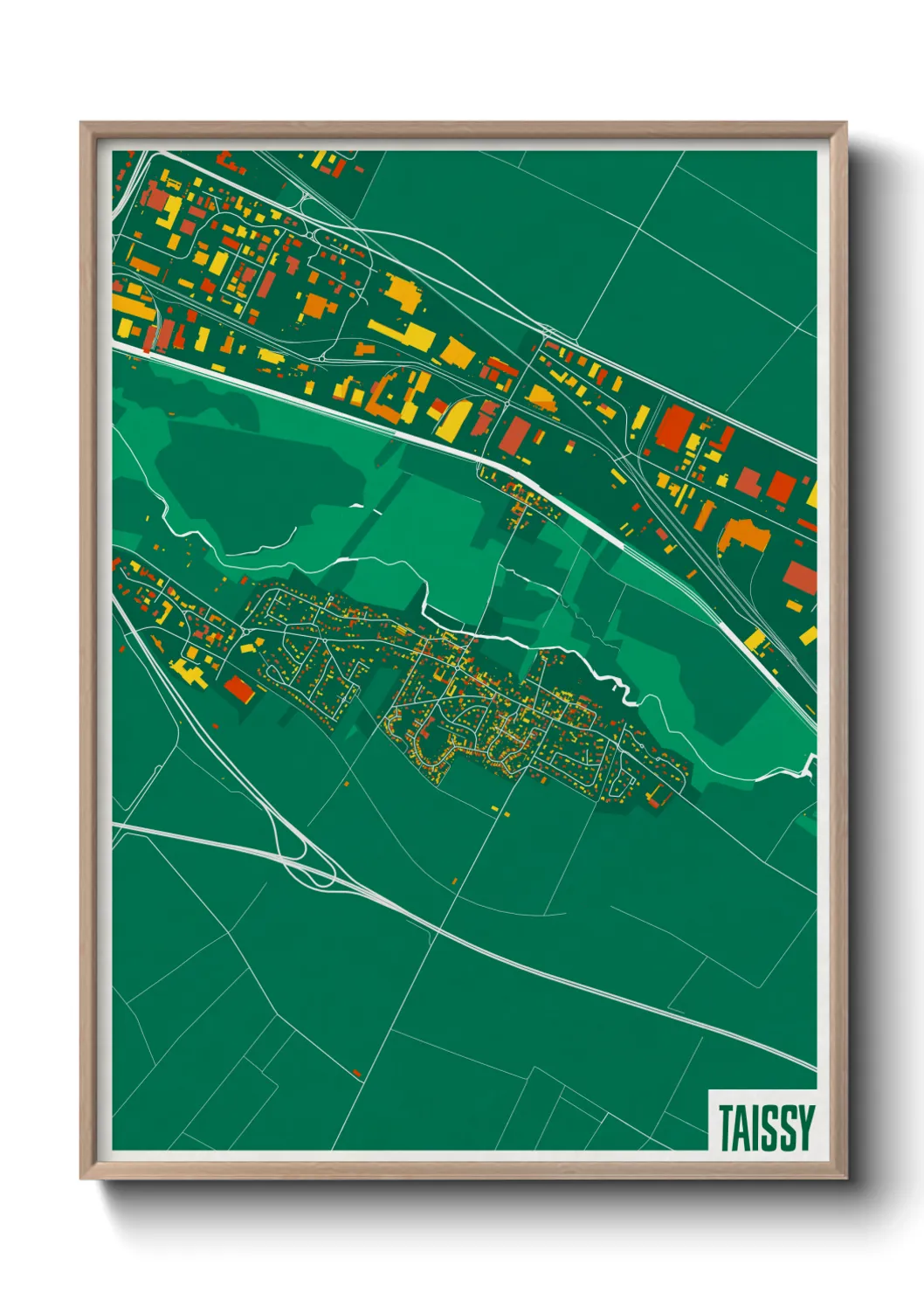 Une affiche de carte sur Taissy
