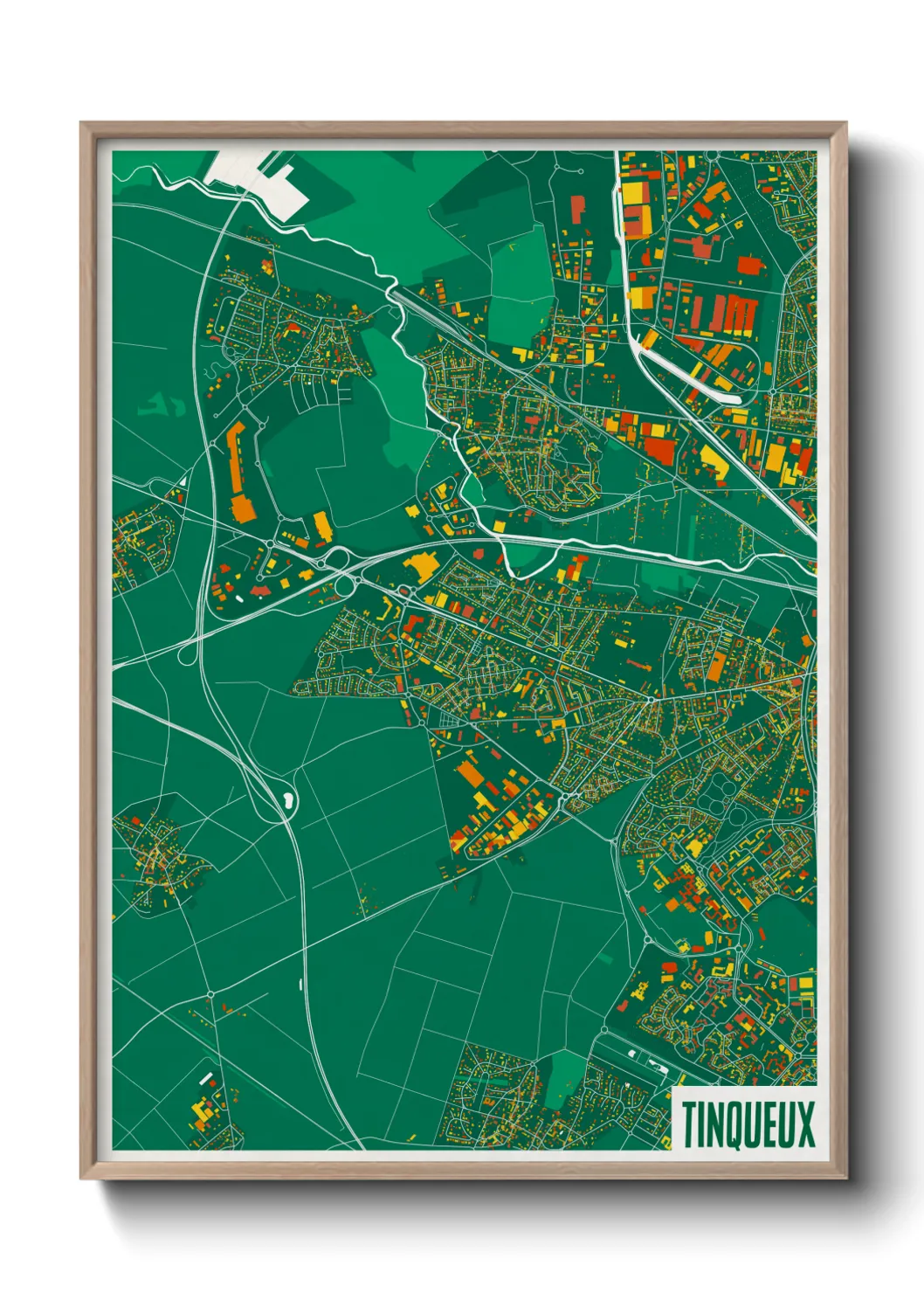 Une affiche de carte sur Tinqueux