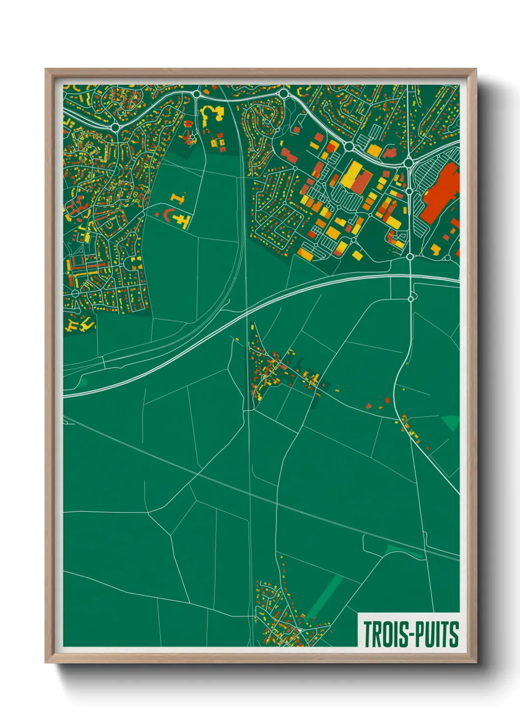Une affiche de carte sur Trois-Puits