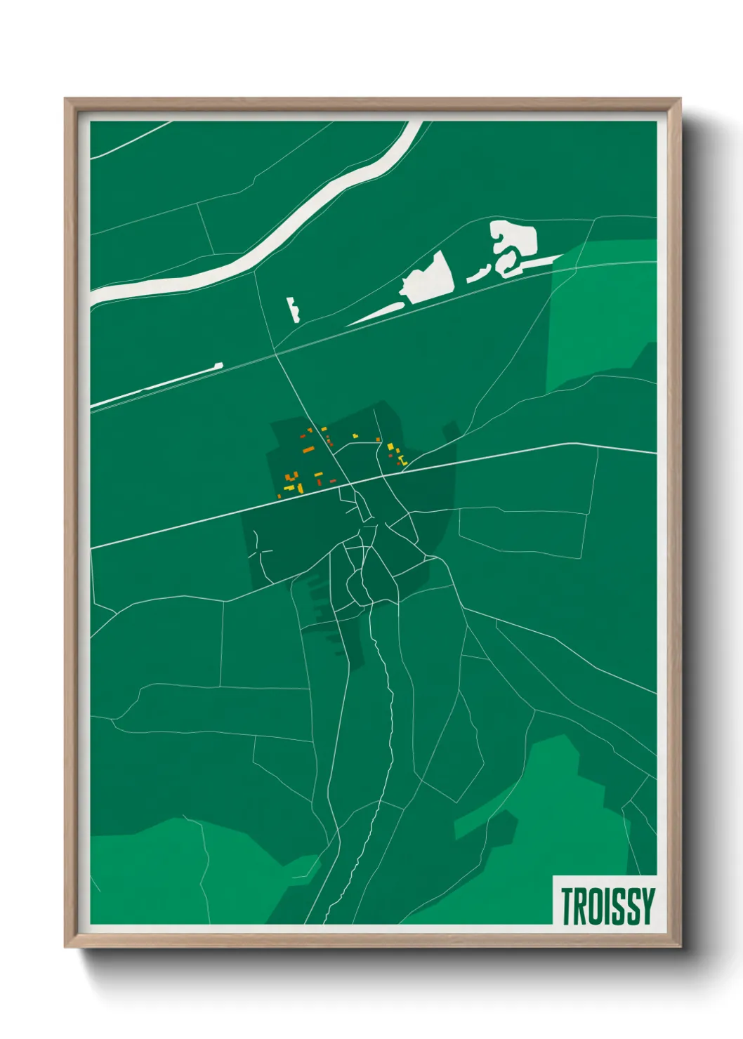 Une affiche de carte sur Troissy