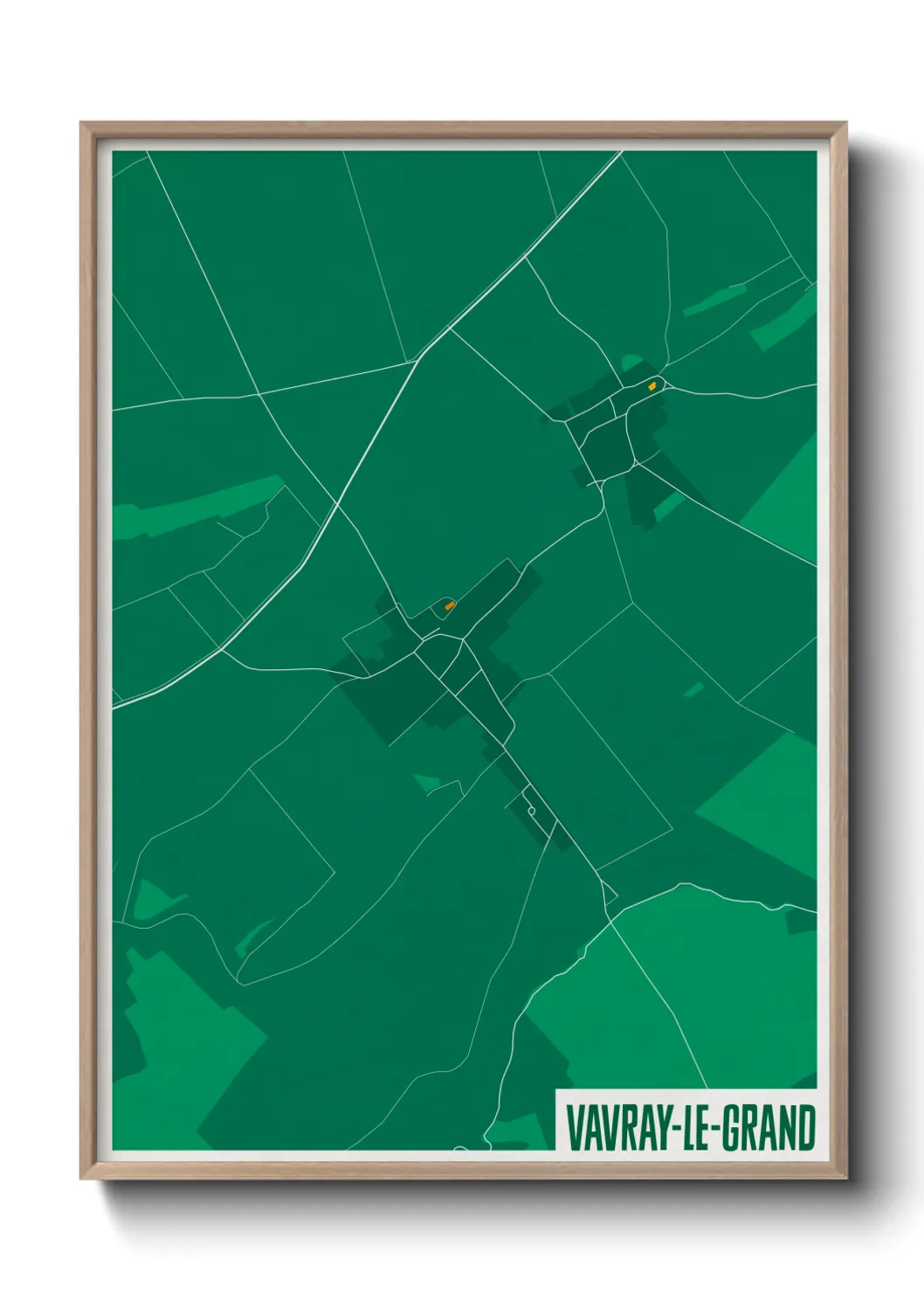 Une affiche de carte sur Vavray-le-Grand