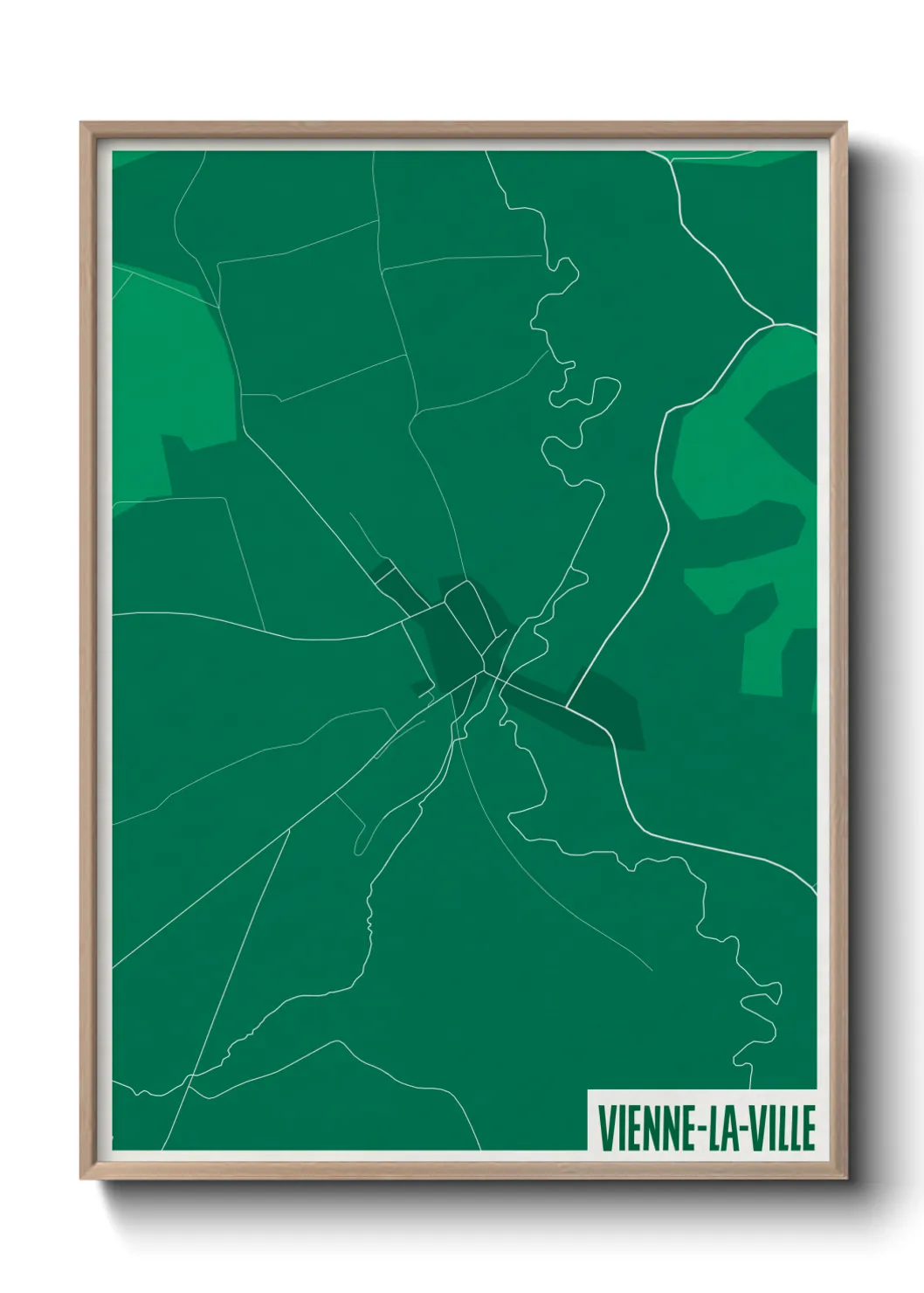 Une affiche de carte sur Vienne-la-Ville