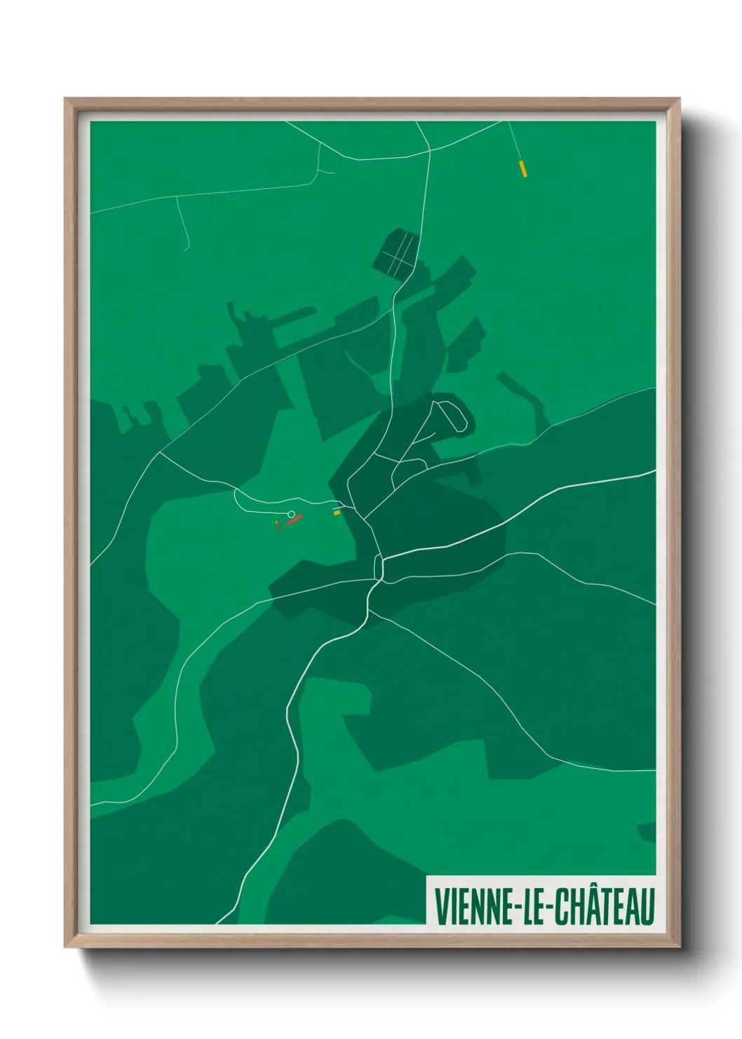 Une affiche de carte sur Vienne-le-Château