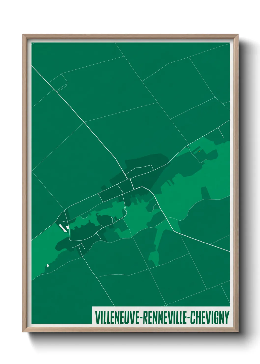 Une affiche de carte sur Villeneuve-Renneville-Chevigny